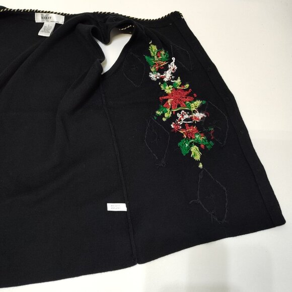 Kikit Christmas Sweater Vest Small Beaded Embroidery Sleeveless Maurice Sasson - Picture 6 of 11